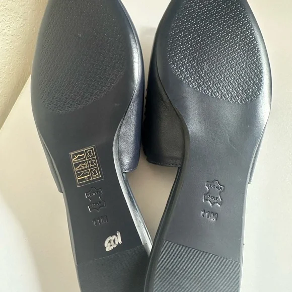 Tory Burch Mule Blue Woven Leather Sienna Pointed Toe Slides - Picture 6 of 6